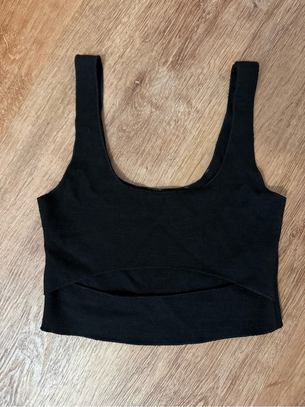 Zara Black Scoop Crop Tank Top